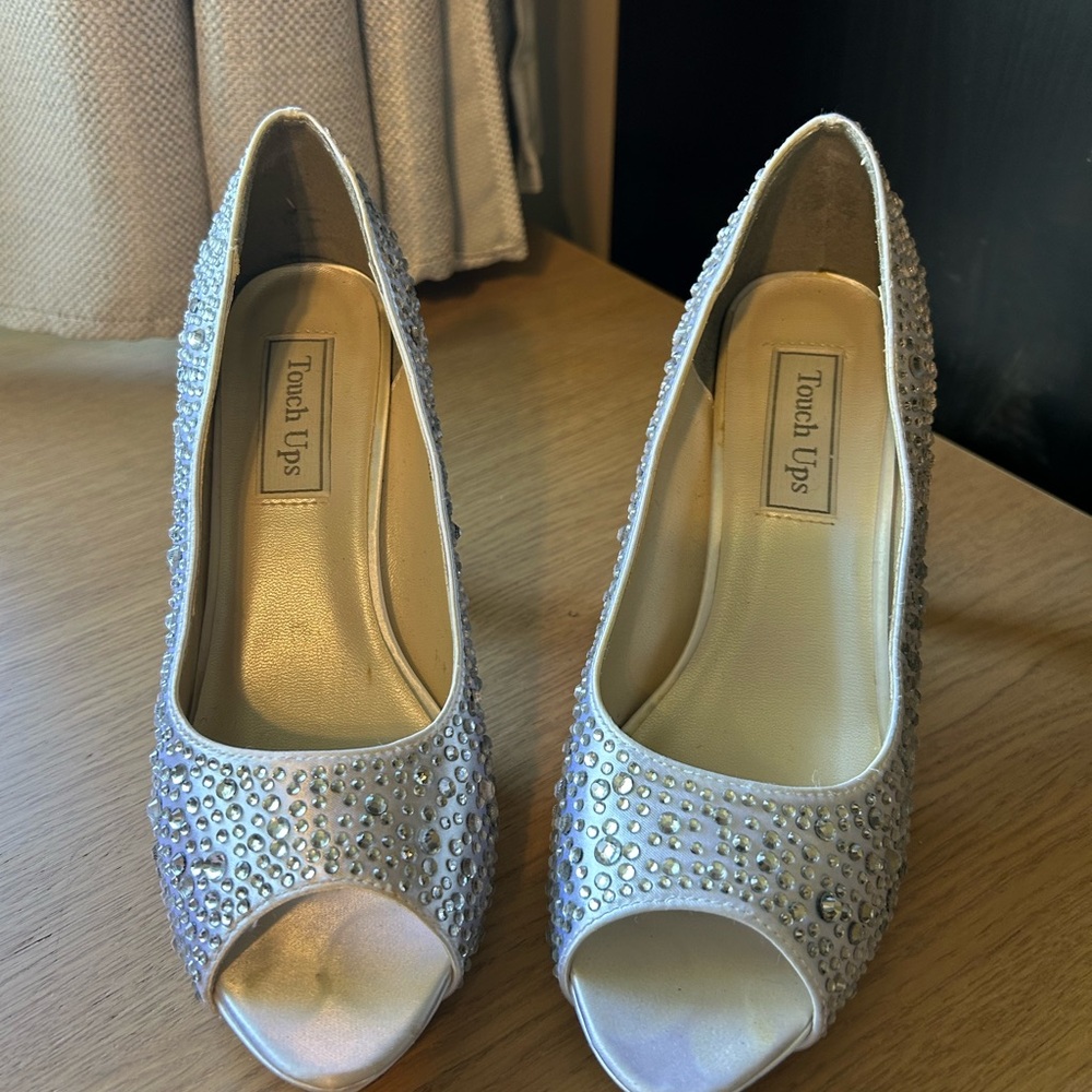 Touch Ups Silver Rhinestone Heels